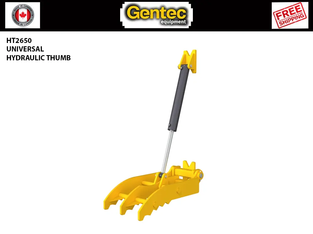 Ht2650 Gentec Universal Hydraulic Excavator Thumbs 22,500-39,000 Lbs. Excavators 1