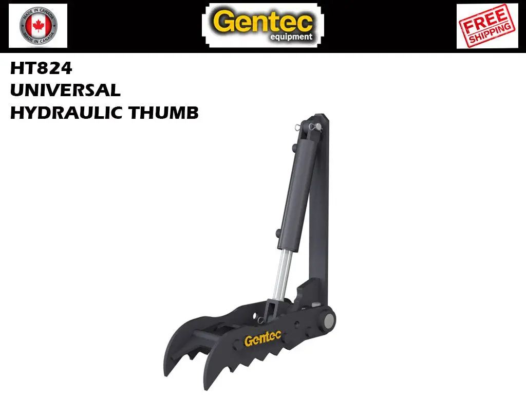 Ht824 Gentec Universal Hydraulic Excavator Thumbs, 4000-9900 Lbs Excavators 1