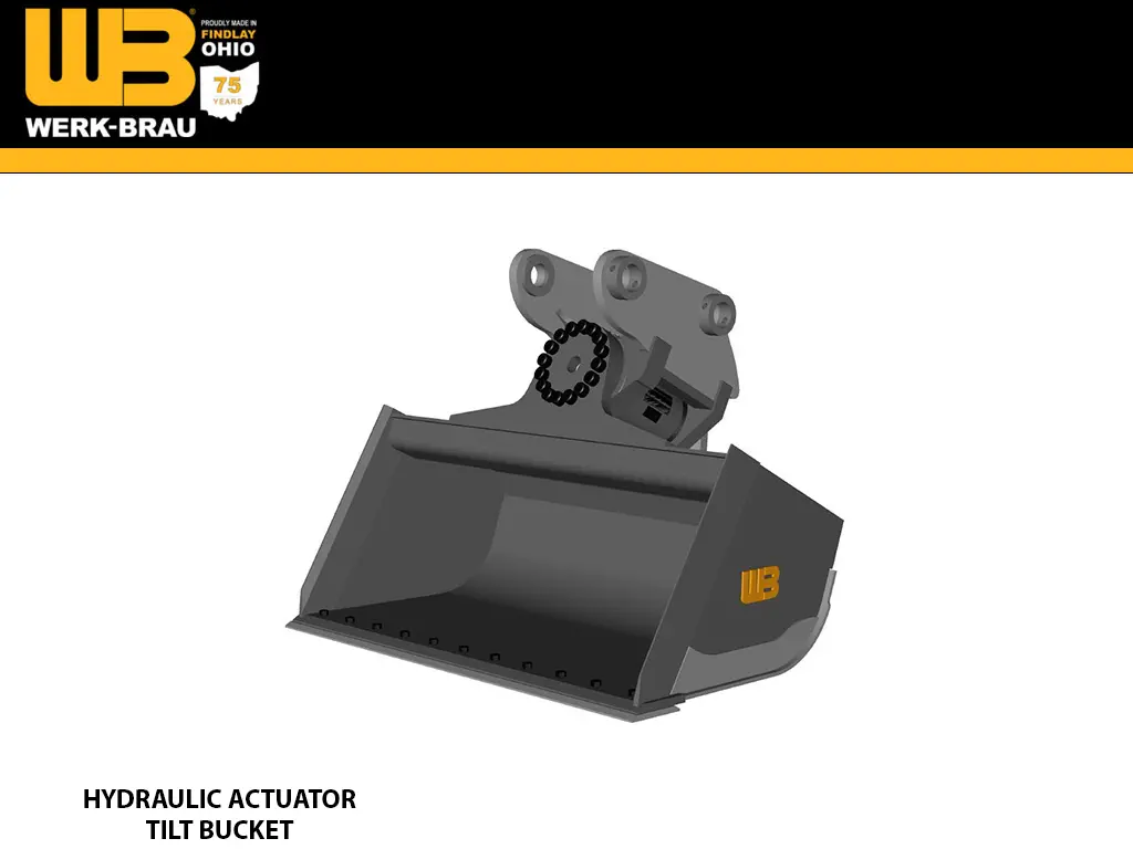 Werk-Brau Hydraulic Actuator Tilt Bucket For 24,000 - 32,000 Lbs. Excavators. (12Mt) 1