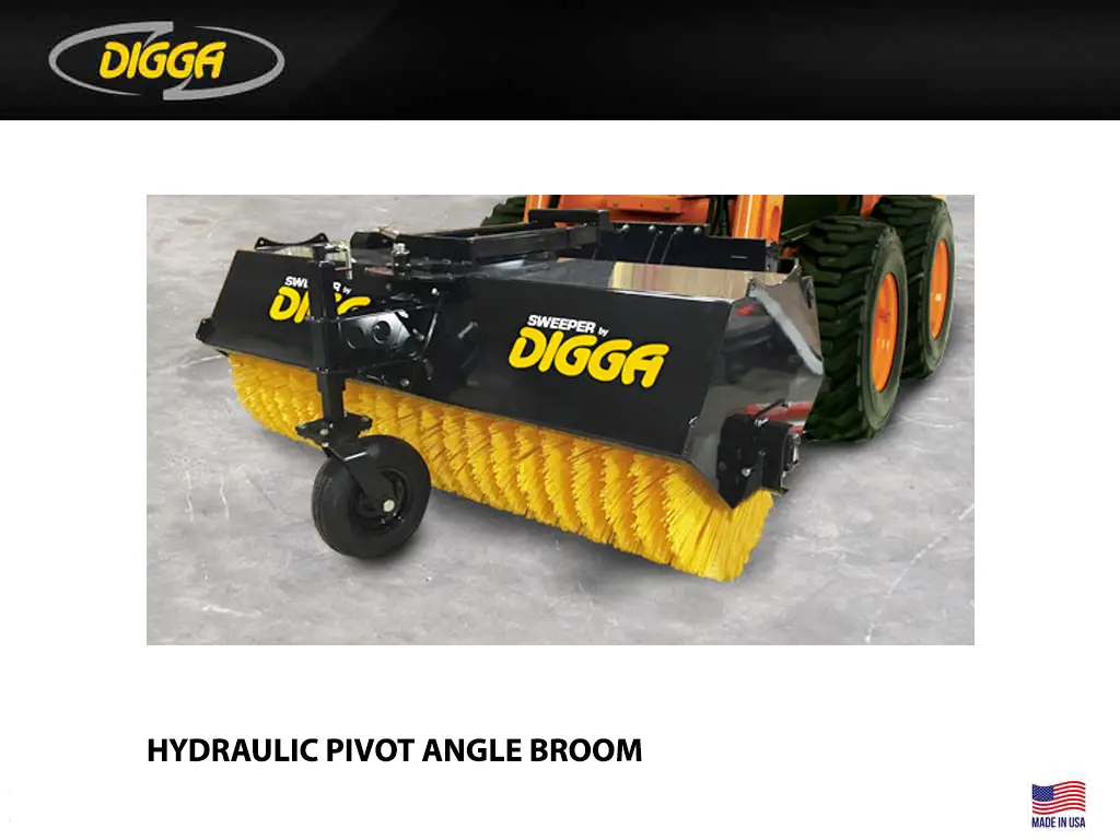 Digga Hydraulic Pivot Angle Brooms For Skid Steers 1