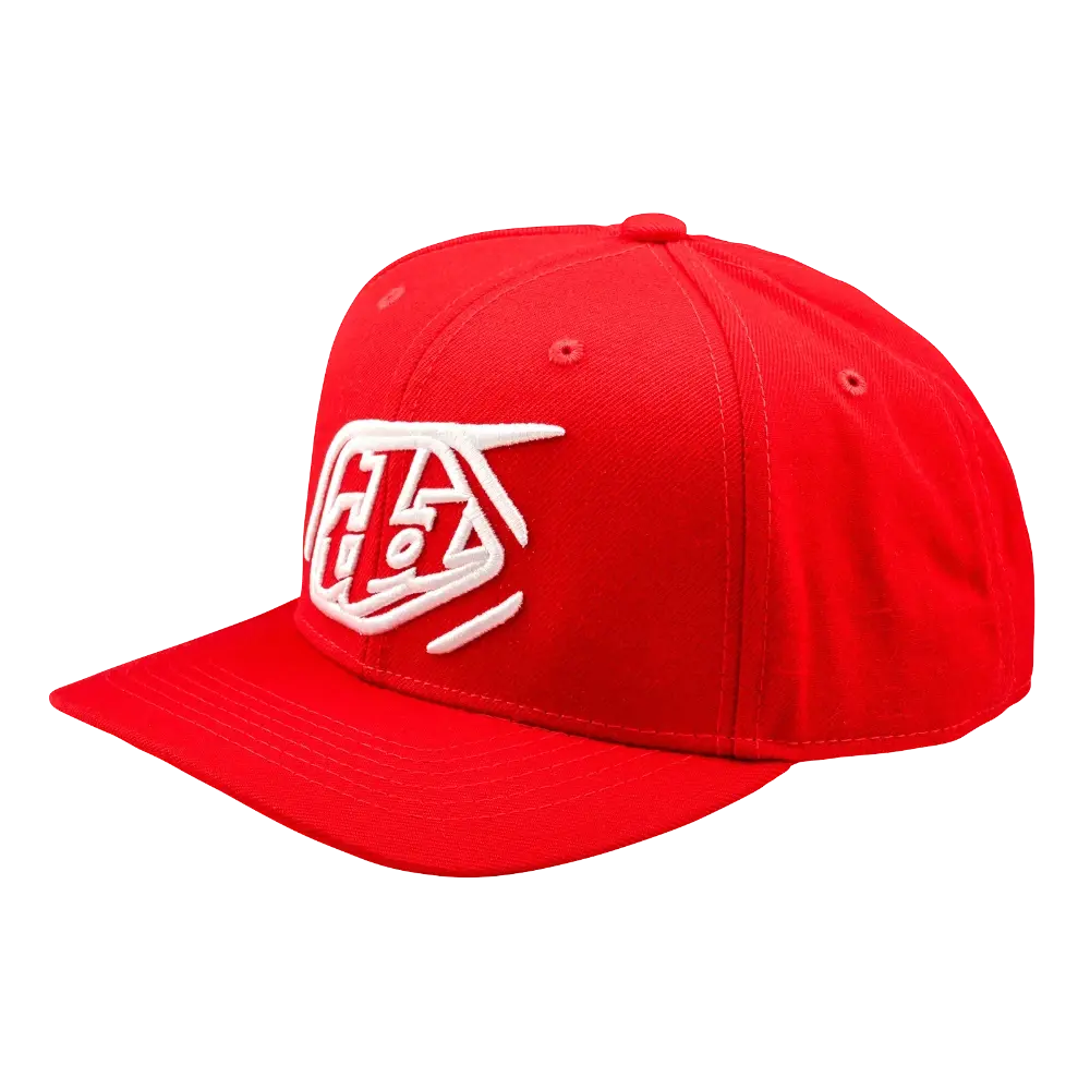 Curved Snapback Hat Crop Red / White 1