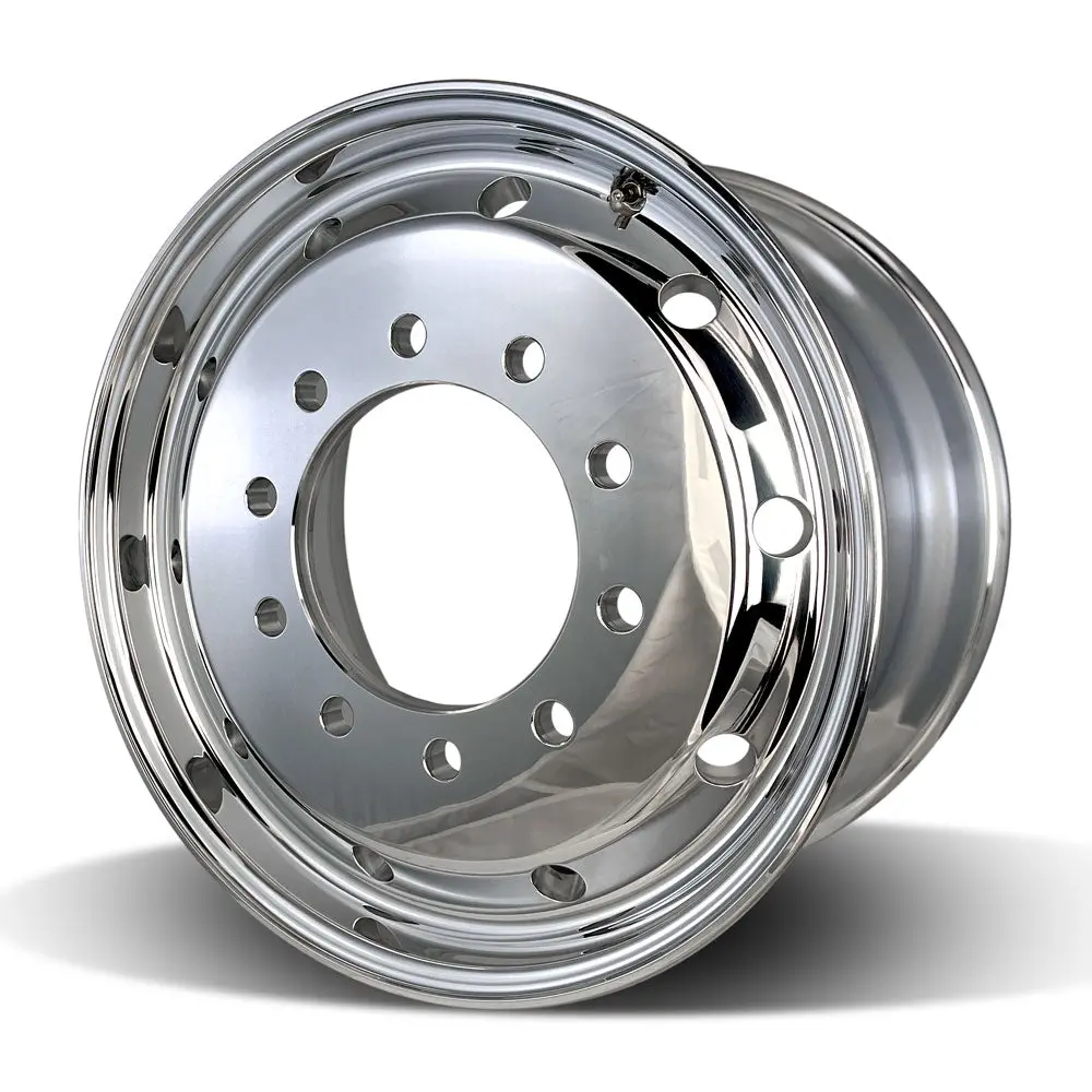 22.5X12.25 Northstar 10X285mm Hub Pilot Mirror Polish Flat Face Wheel Front Only (4.75" Offset) 1