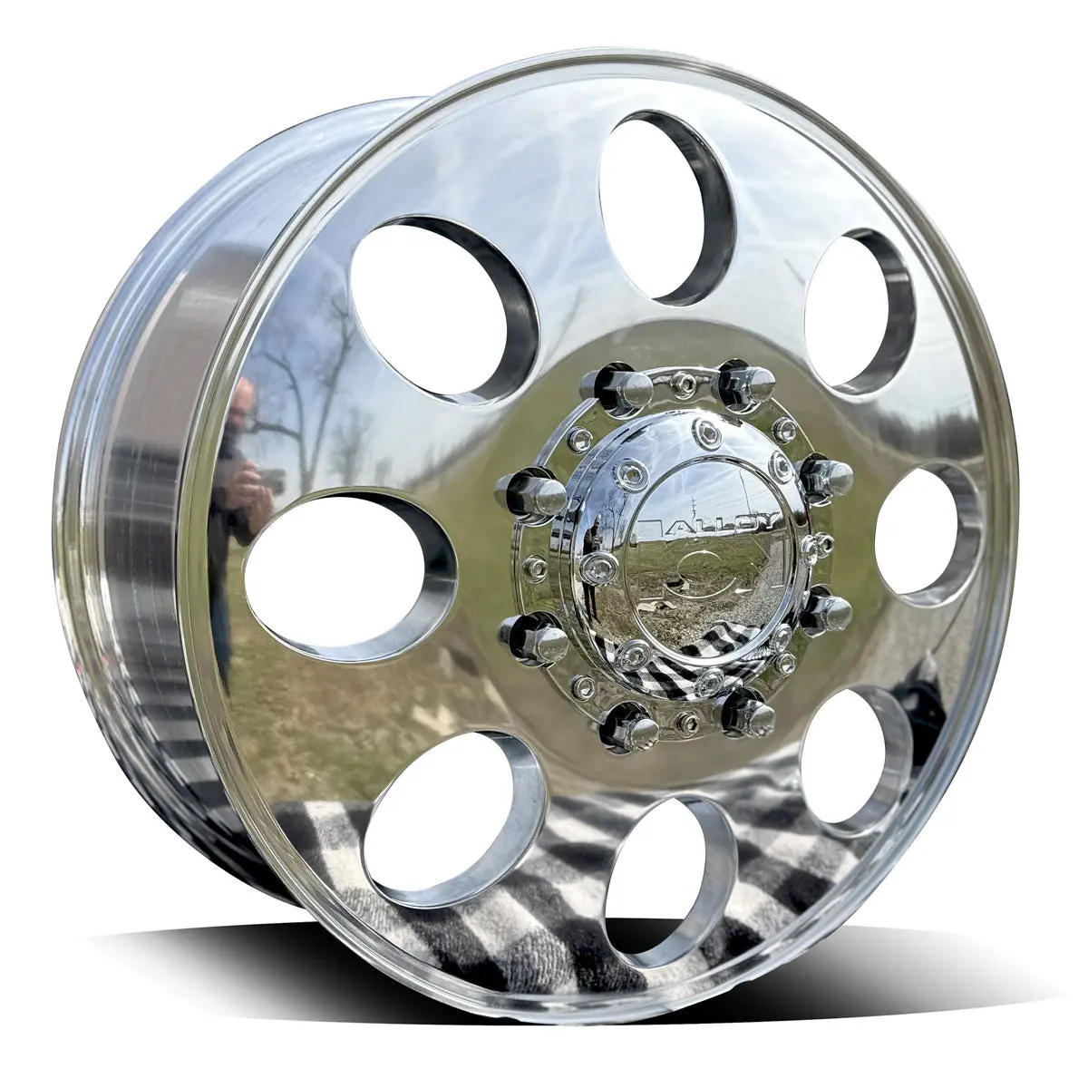 20"X8.25" Ion Alloy 8X200 Mirror Polished 6 Wheel Set (F350 Drw 2005-Present) 1