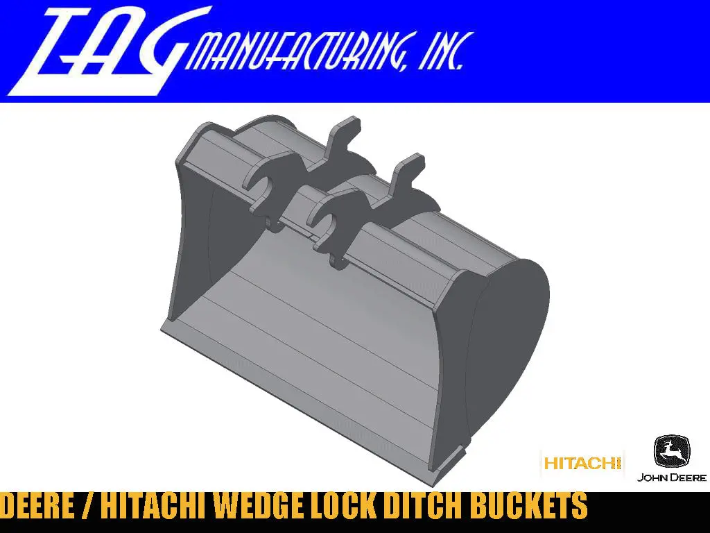Tag Wedge Lock Ditch Buckets For John Deere And Hitachi Excavators 2500 Lbs. To 14000 Lbs. 1