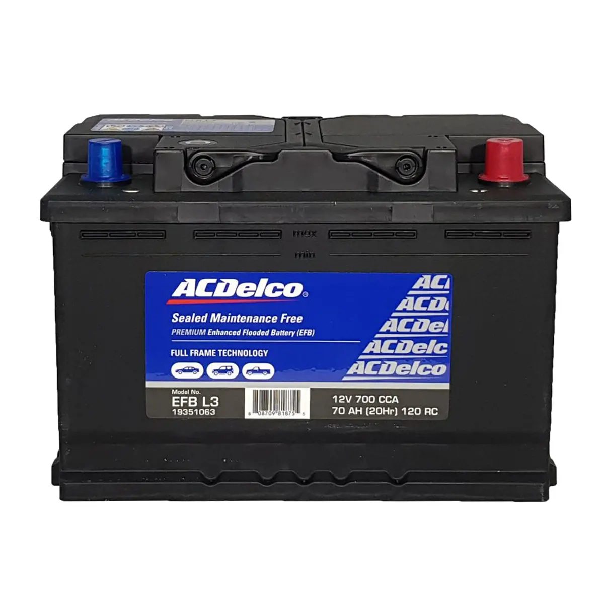 Acdelco Battery Efb Din74 / Bci 48 / Din H6 / L3 1