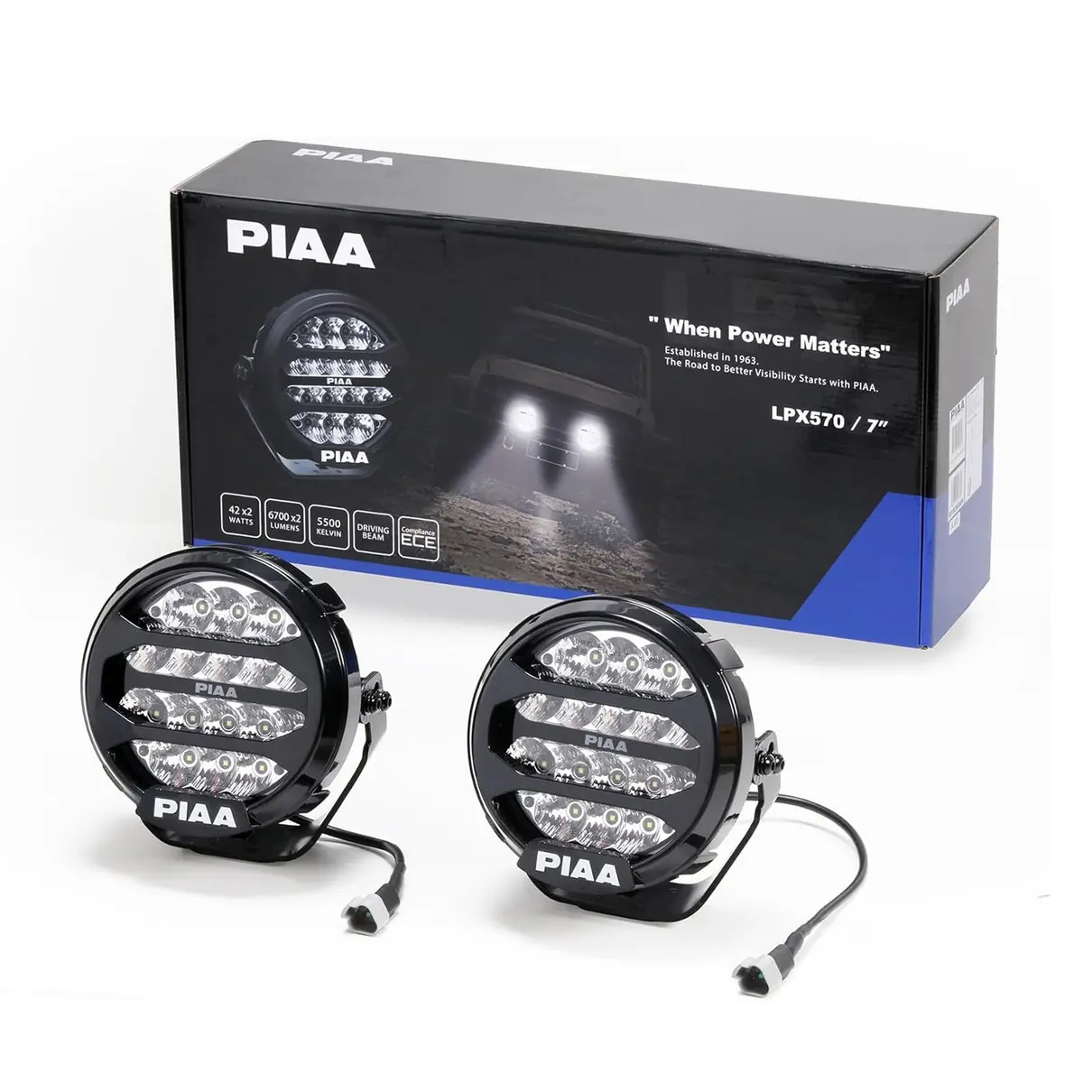 Piaa Led Sport Lamp Lpx570 Driving With Drl 5500K 7.0” Pair 1