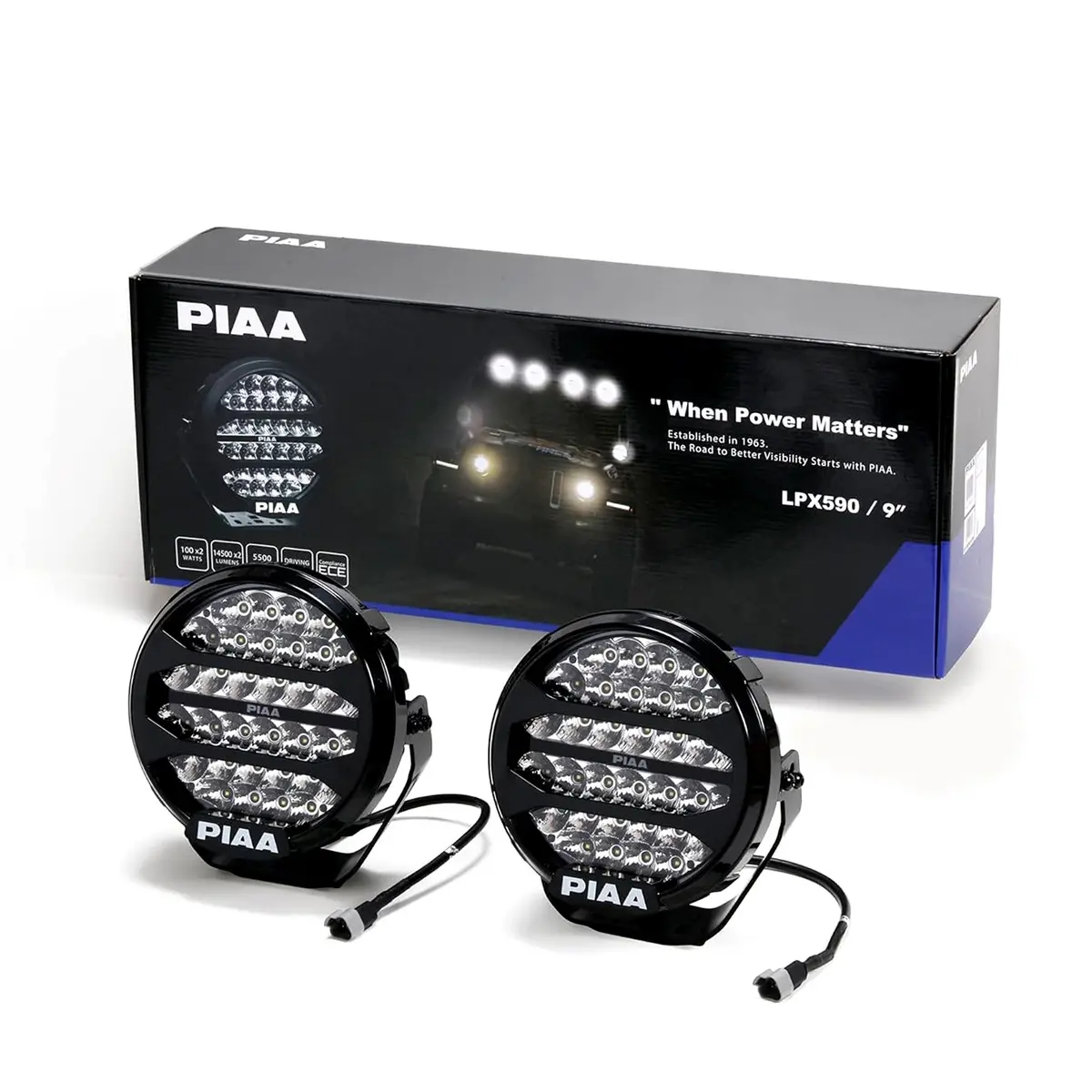 Piaa Led Sport Lamp Lpx590 Driving With Drl 5500K 9.0” Pair 1
