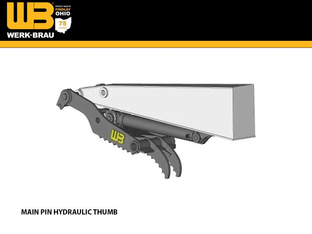 Werk-Brau Main Pin Hydraulic Thumb For Excavators 5,000 - 11,000 Lbs. (Mini 1 ) (Mini 15) (Mini 2) 1