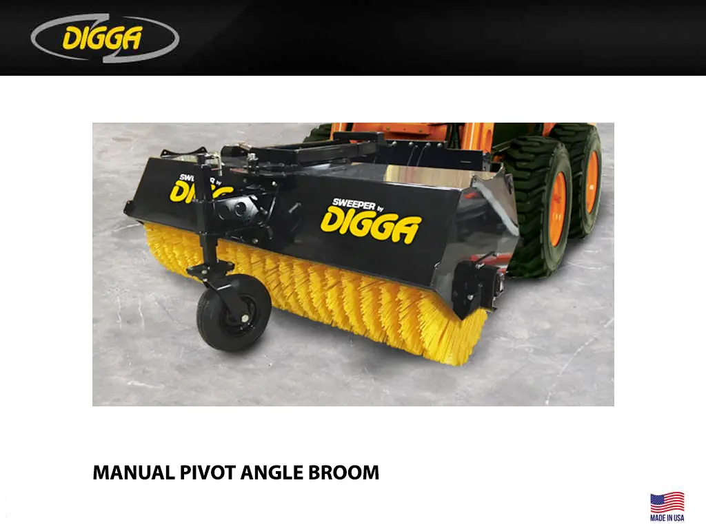 Digga Manual Pivot Angle Broom For Skid Steers 1