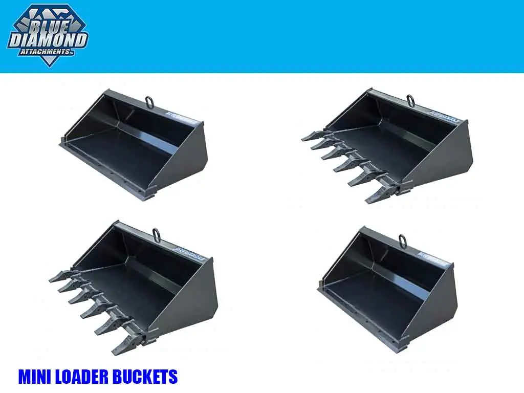 Blue Diamond Low Profile Buckets For Mini Loader 1
