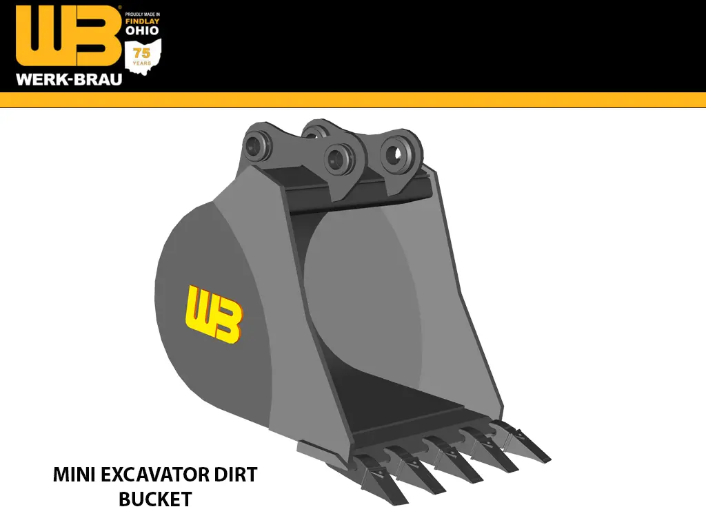 Werk-Brau Dirt Bucket For 14,000 - 16,000 Lbs. Excavators. (Mini 4) 1