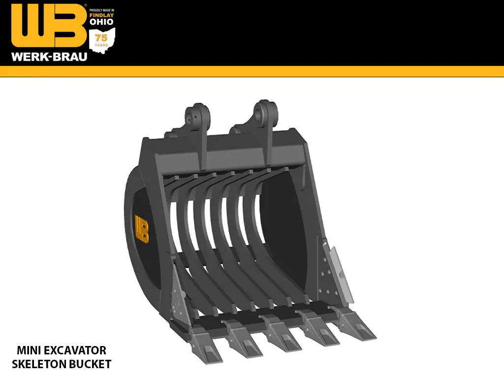 Werk-Brau Skeleton Bucket For 2,150 - 4,900 Lbs. Excavators. (Mini 05) 1