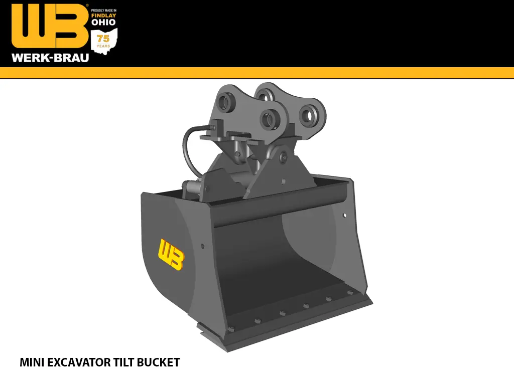 Werk-Brau Tilt Bucket For 2,100 -5,000 Lbs. Excavators. (Mini 76) 1