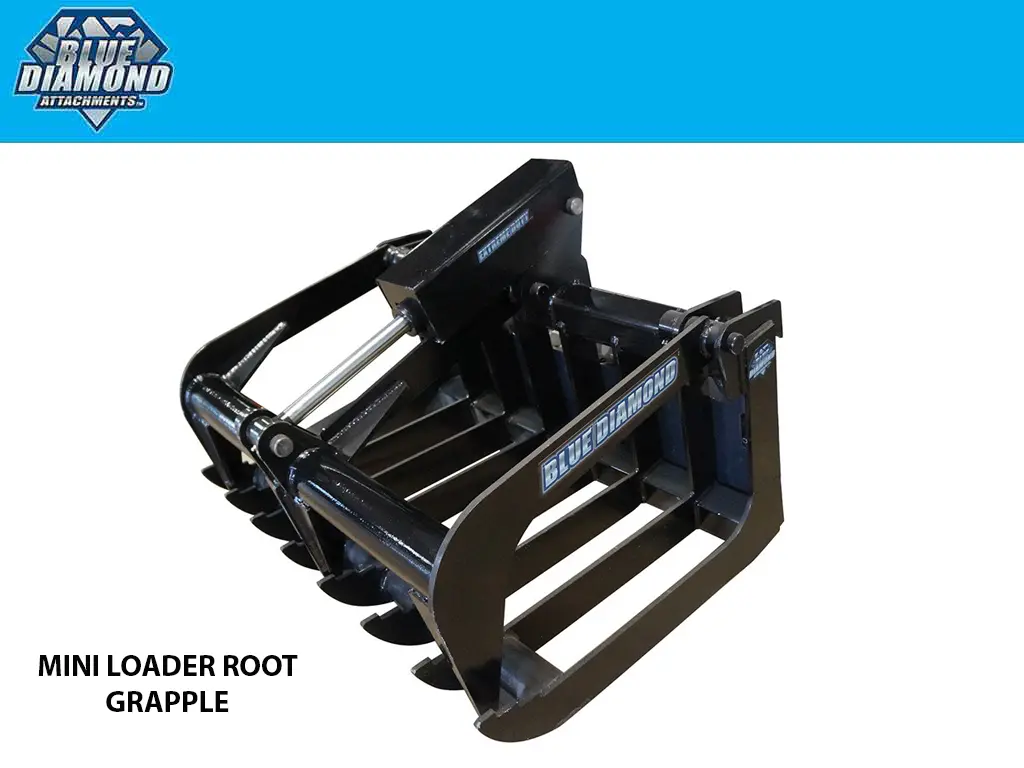 Blue Diamond Root Grapple For Mini Loader 1