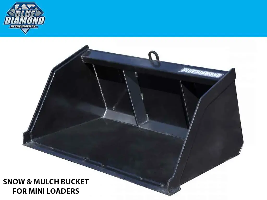 Blue Diamond Snow And Mulch Bucket For Mini Loader 1