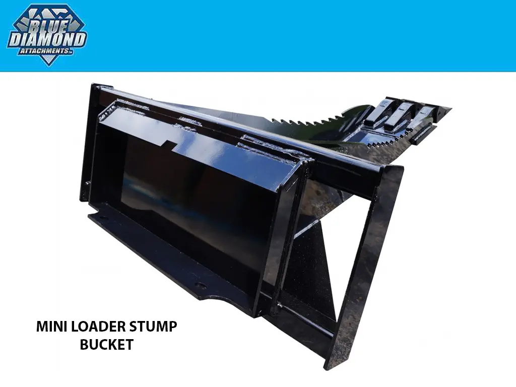 Blue Diamond Stump Bucket For Mini Loader 1