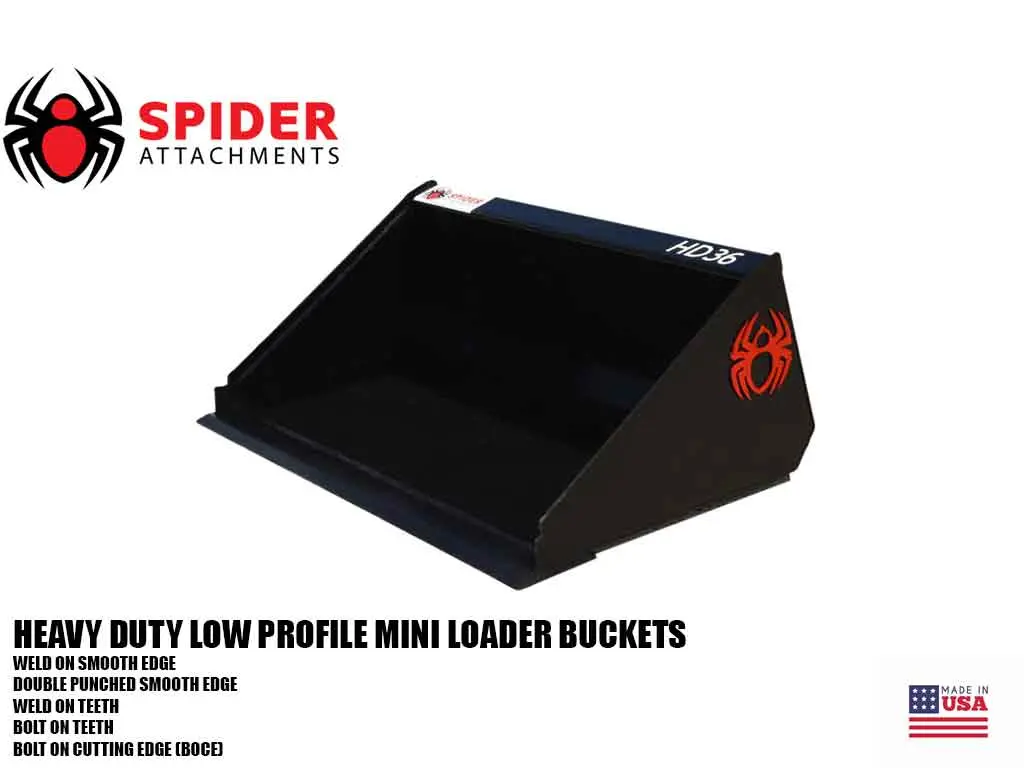 Spider Heavy Duty Mini Loader Low Profile Buckets 1