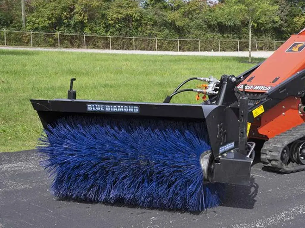 Blue Diamond Rotary Angle Broom For Mini Loader 1