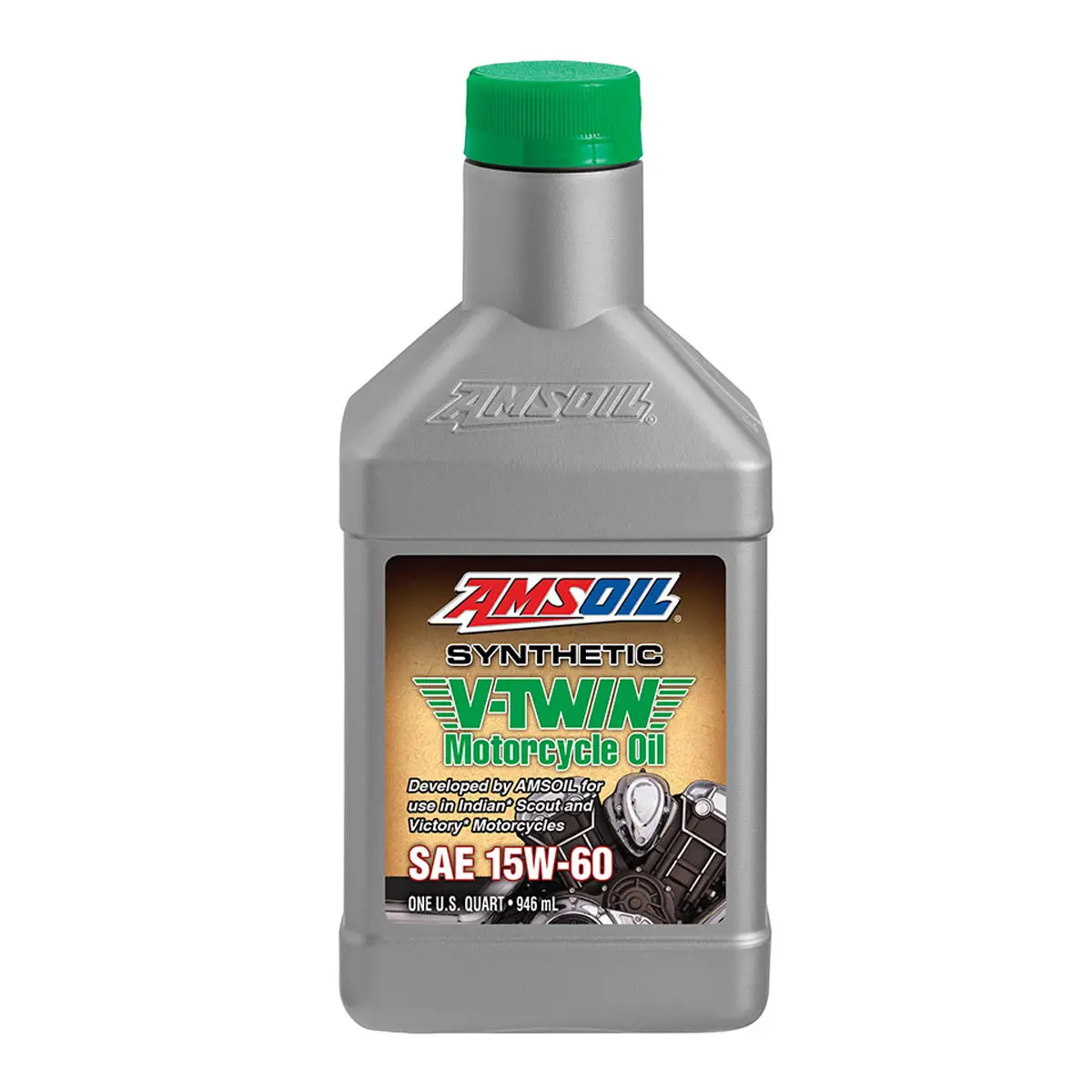 Amsoil 100% Synthetic V-Twin Motorcycle Oil 15W60 1 Quart 1