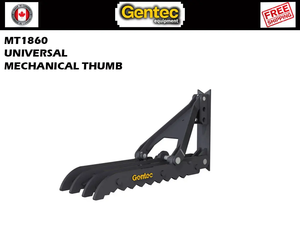 Mt1860 Gentec Universal Mechanical Excavator Thumbs, 22500-39000 Lbs Excavators 1