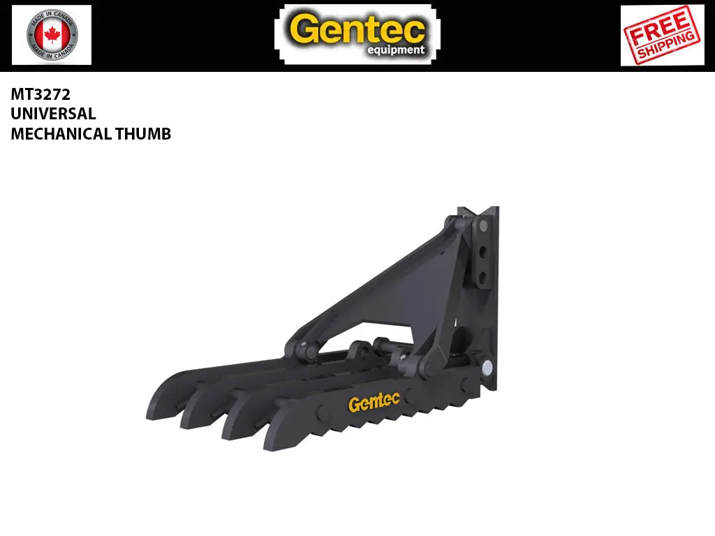 Mt3272 Gentec Universal Mechanical Excavator Thumbs, 65000-100000 Lbs. Excavators 1