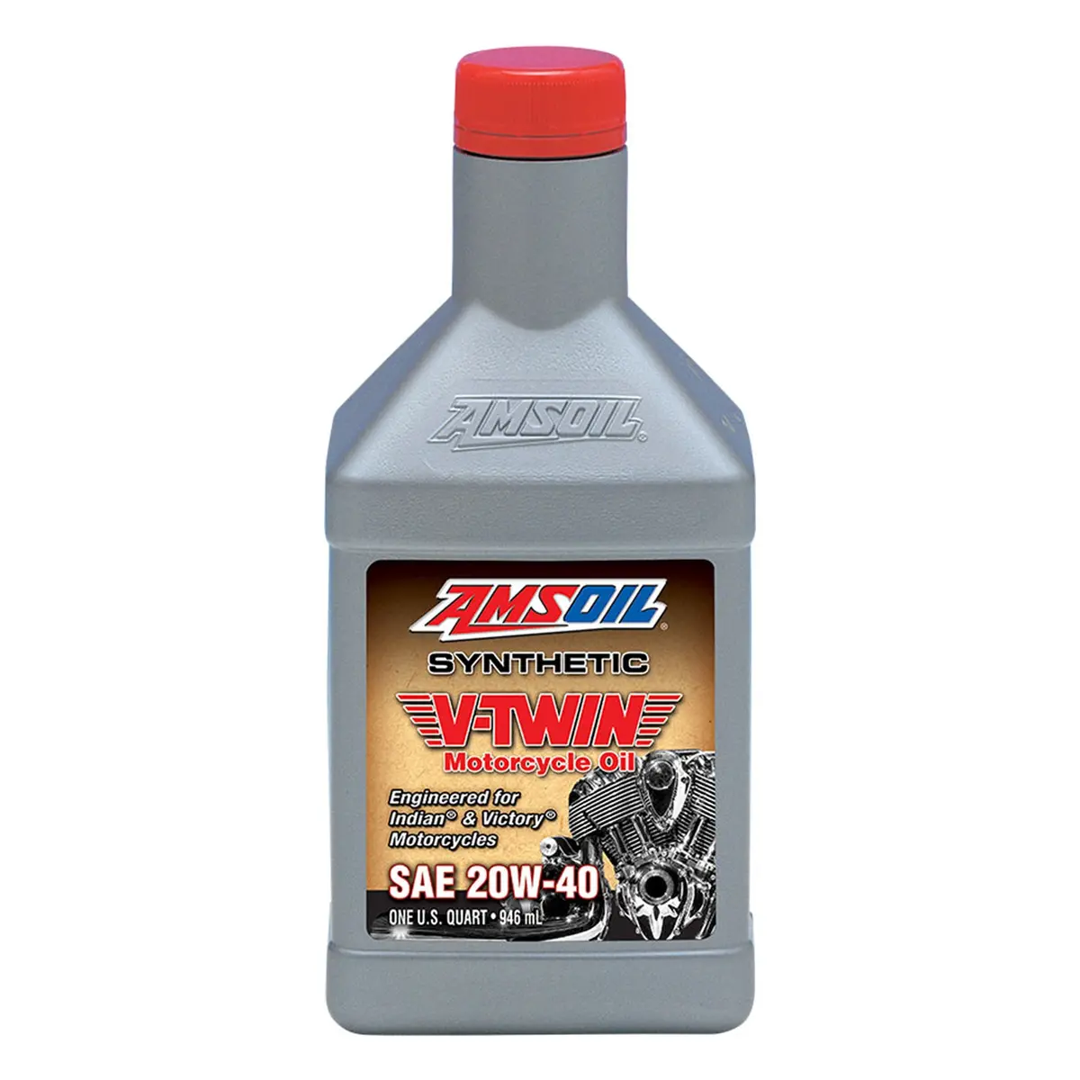 Amsoil 100% Synthetic V-Twin Motorcycle Oil 20W40 1 Quart 1