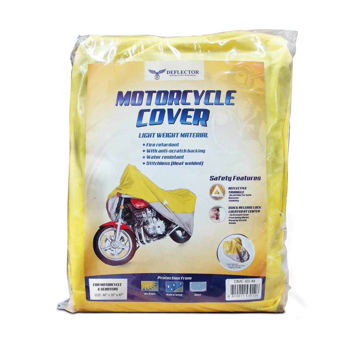 Deflector Motorcycle Cover Medium 2-Tone Color Yellow And Silver Grey 1