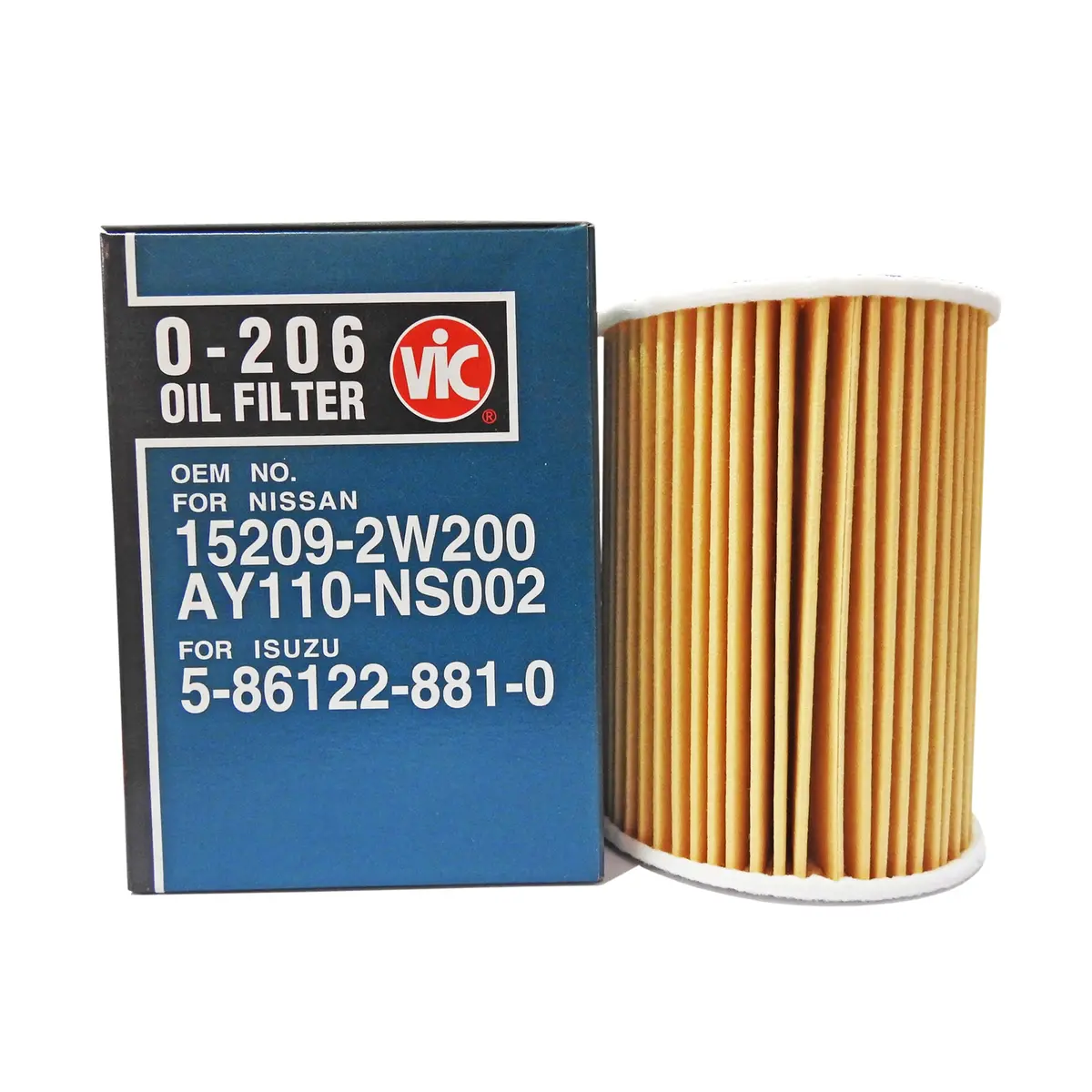 Vic Oil Filter Element Type O-206 For Nissan Patrol 3.0, Urvan Estate 1