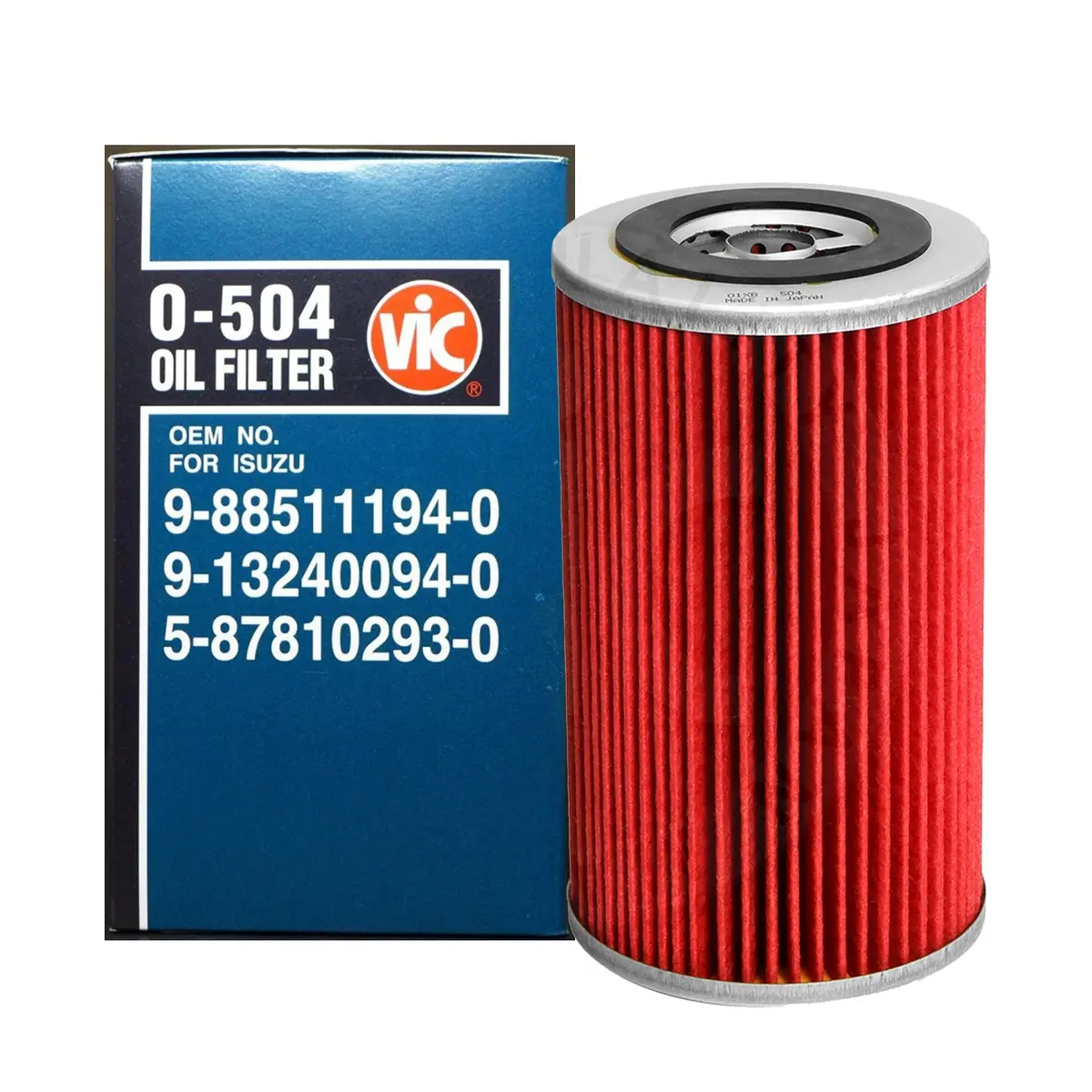 Vic Oil Filter Element Type O-504 For Isuzu Nlr85e, Nlr85h, Isuzu Elf 4Ba1/4Bc2 (Used With O-562) 1