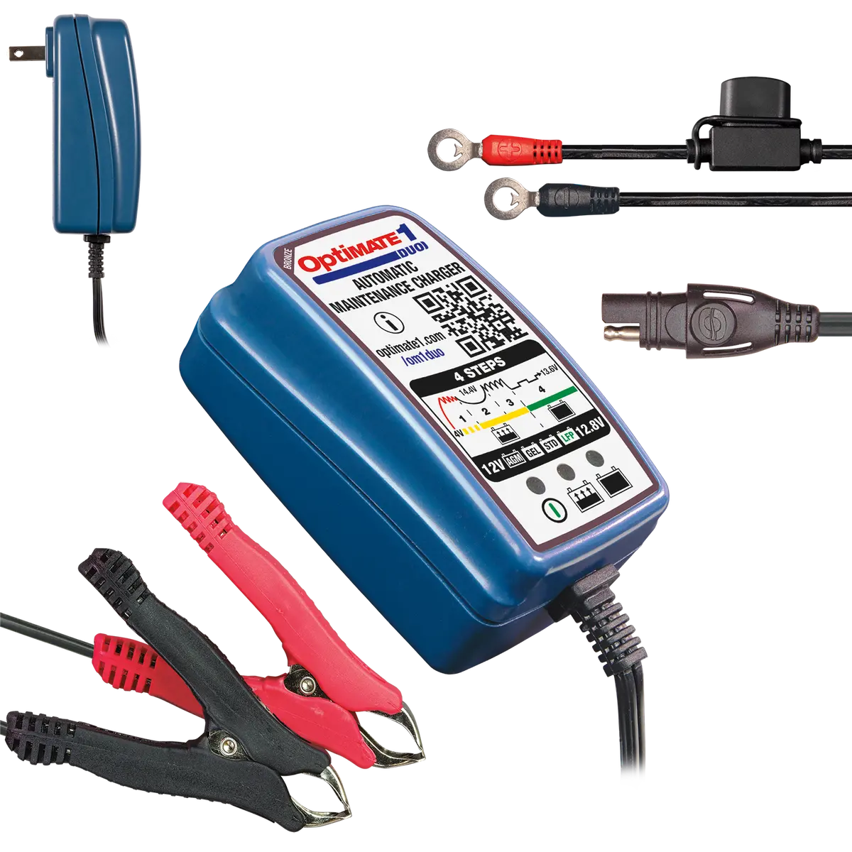 Tecmate Optimate 1 Duo Battery Tender Agm Gel Std Lfp Life Lifepo4 Charger 1
