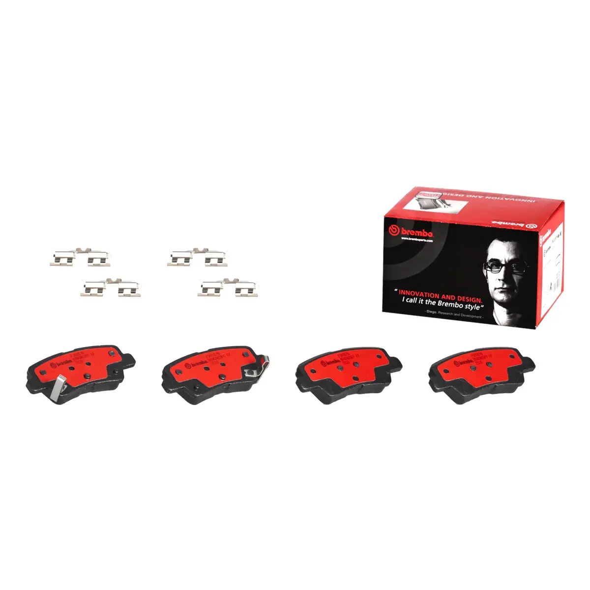 Brembo Rear Ceramic Brake Pad P30067n For Hyundai Accent 2011-2018, Kia Rio 2012-2017 1