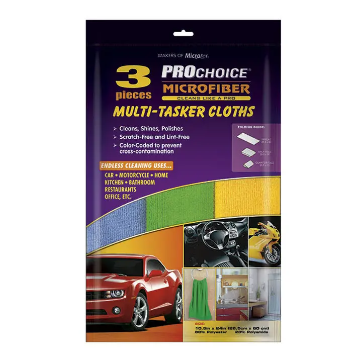 Prochoice Microfiber Multi-Tasker Cloth X 3 Violet 10.5In X 24In 1