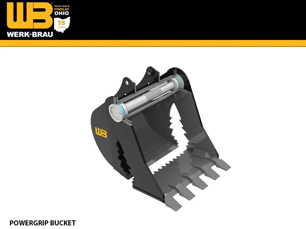 Werk Brau Powergrip Bucket For Excavators 33,000 - 50,000 Lbs (15 & 20Mt) 1