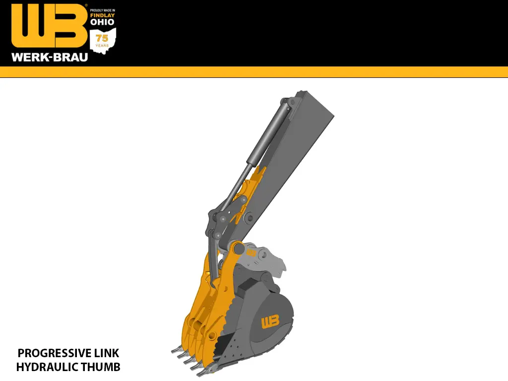 Werk-Brau Progressive Link Hydraulic Thumb For Excavators 16,000 - 25,000 Lbs. (Mini 5) 1