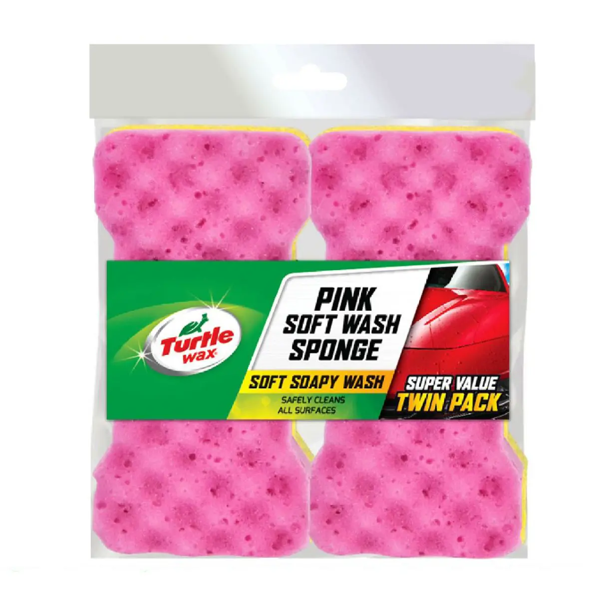 Turtle Wax Pink Soft Wash Sponge 2Pcs/Pk 1