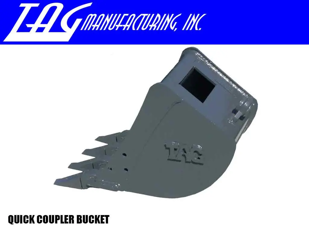 Tag Quick Coupler Dirt Buckets With 1.25" T-Pin For 10,000 - 12,000 Lbs. Excavators 1