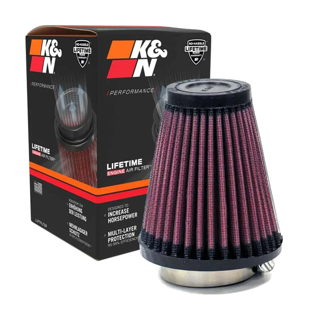 K&N Universal Clamp-On Air Filter R-1080 1.688" Inlet, 4" Height 1