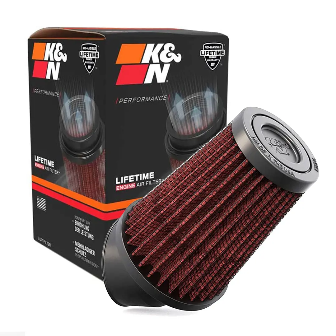 K&N Universal Clamp-On Air Filter R-1100 1.688" Inlet, 4" Height (40° Flange Angle) 1