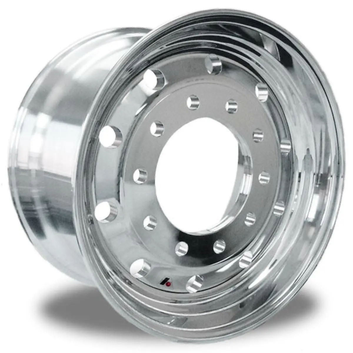 22.5X12.25 Accuride Standard Polish 4.75 Offset Super-Single Flat Face Steer Wheel 1