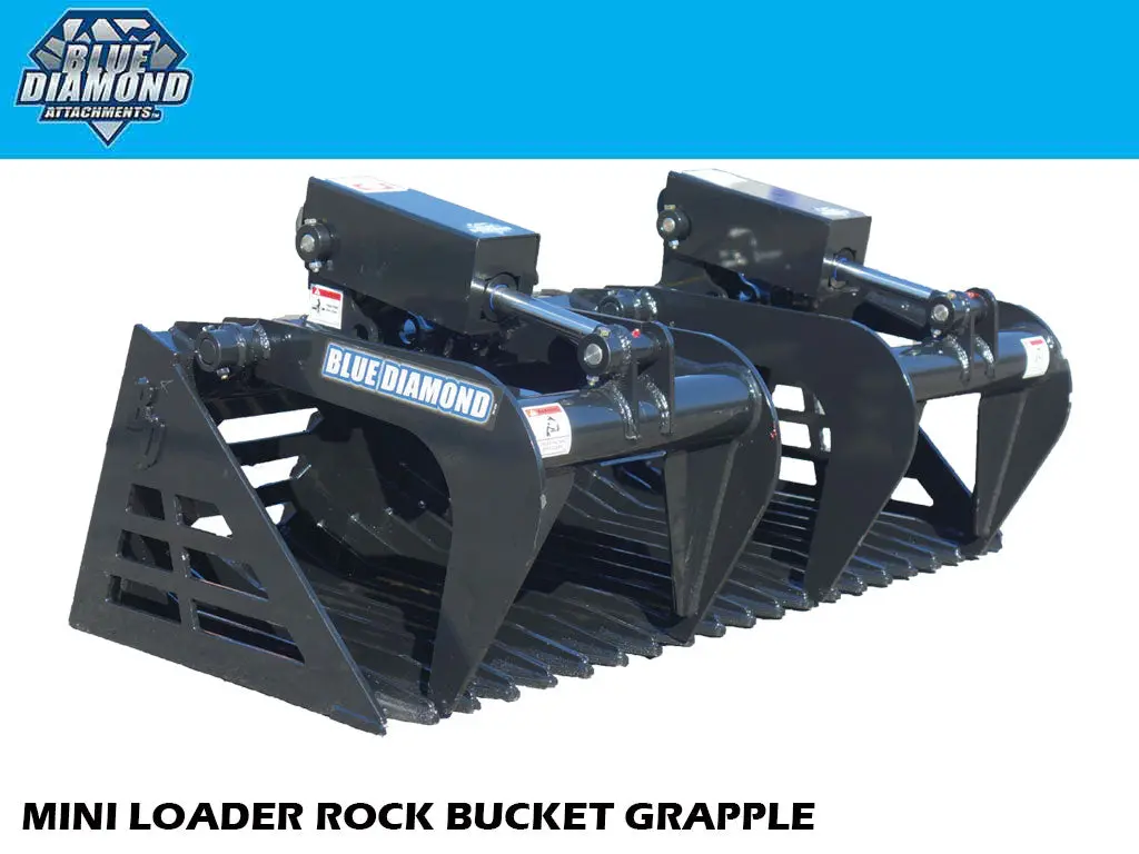 Blue Diamond Rock Bucket For Mini Loaders 1