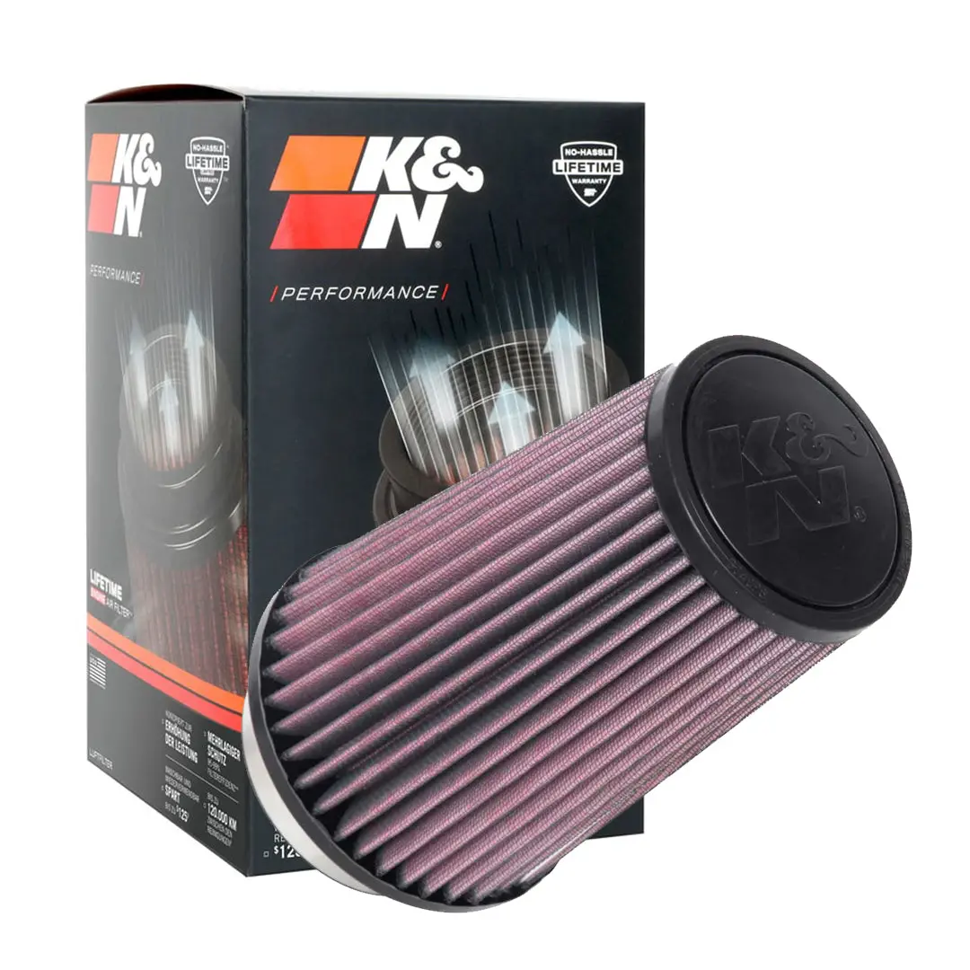 K&N Universal Clamp-On Air Filter Ru-1045 2.438"" Inlet, 4" Height 1