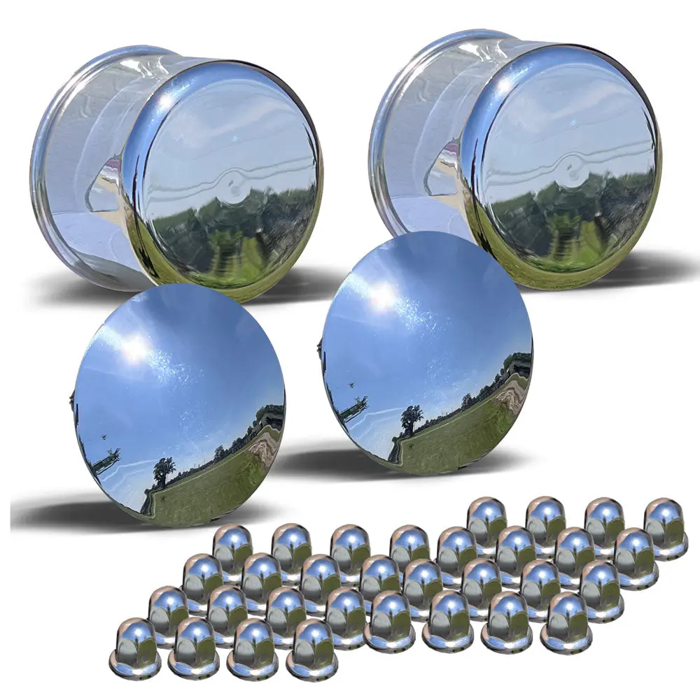 8X225 Ford F450/F550 Stainless Steel Hub Cover Kit 1