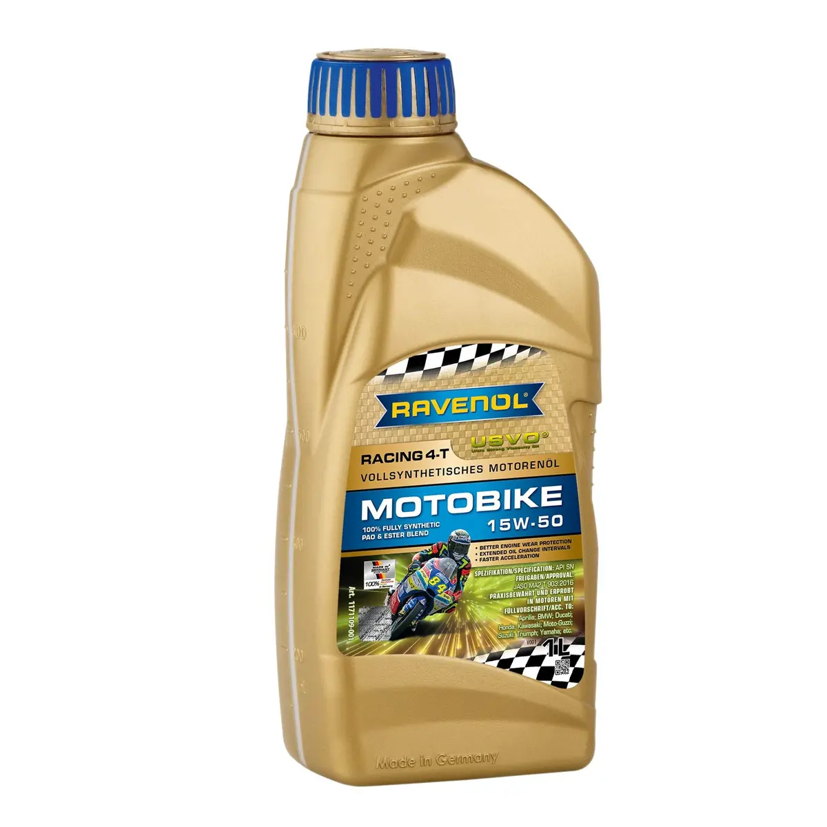 Ravenol Fully Synthetic Clean Syntho Usvo Racing 4-T Motobike 15W50 1 Liter 1