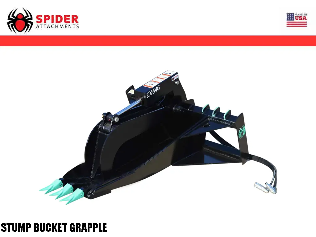 Spider Extreme Duty Stump Bucket Grapple For Skid Steer 1