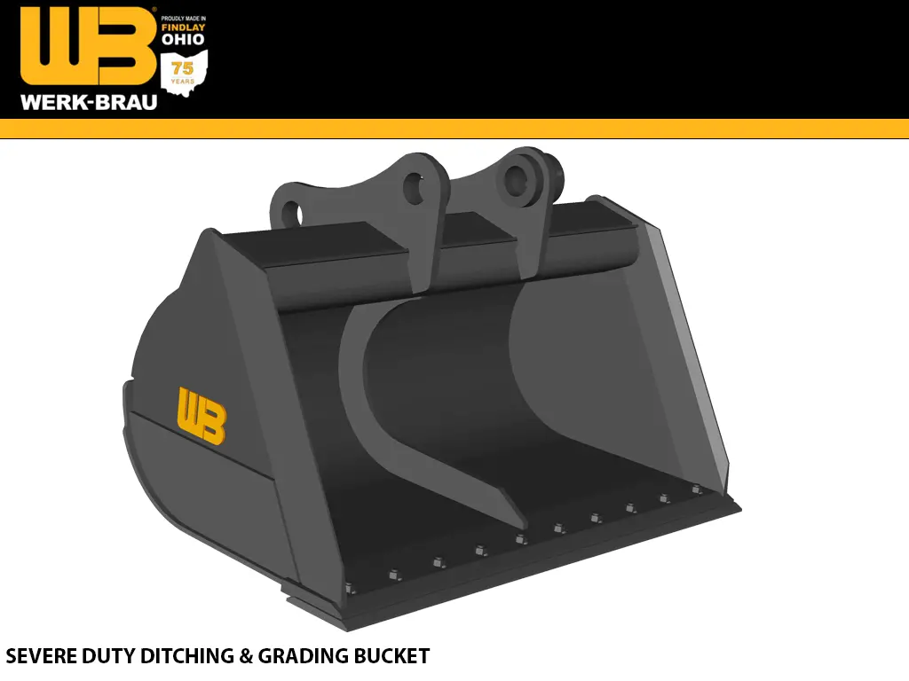 Werk-Brau Severe Duty Ditching & Grading Bucket For 59,000-68,000 Lbs. Excavators (30Mt) 1
