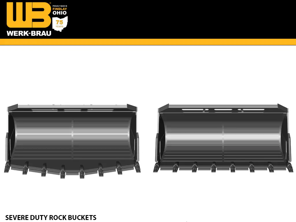 Werk-Brau Severe Duty Rock Buckets For Wheel Loaders 70,000 - 85,000 Lbs. (Class 7) 1