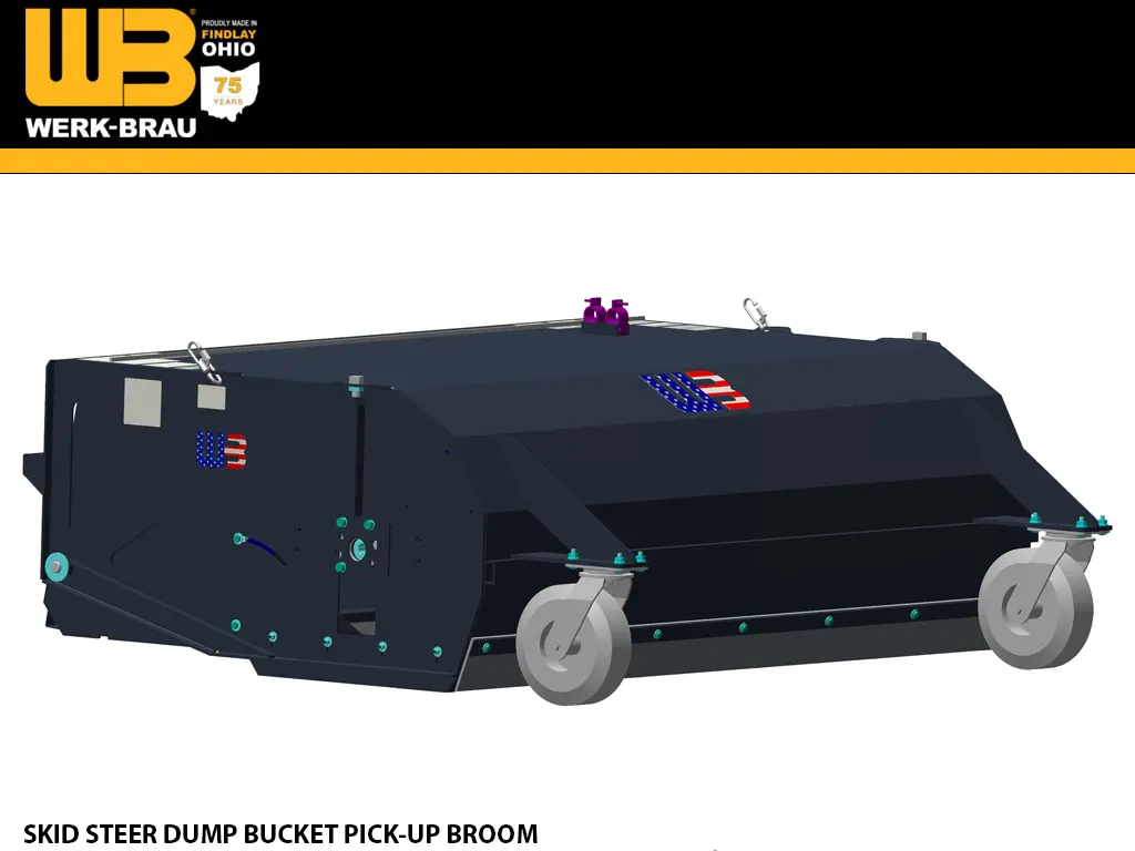 Werk-Brau Skid Steer Dump Bucket Pick-Up Broom 1