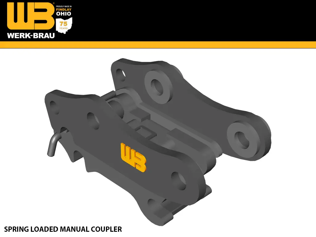 Werk-Brau Spring Loaded Manual Coupler For Excavators 11,000 - 16,000 Lbs. Excavators (Mini 3 & 4) 1
