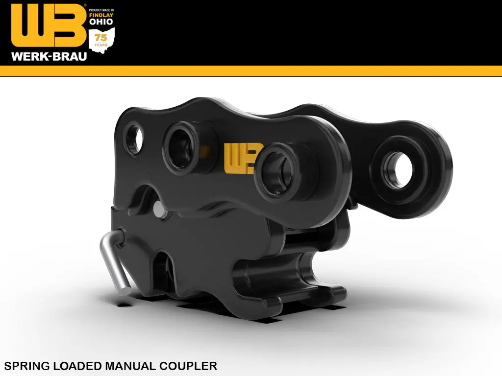 Werk-Brau Spring Loaded Manual Coupler For Excavators 2,100 - 5,000 Lbs. Excavators (Mini 05 & 76) 1