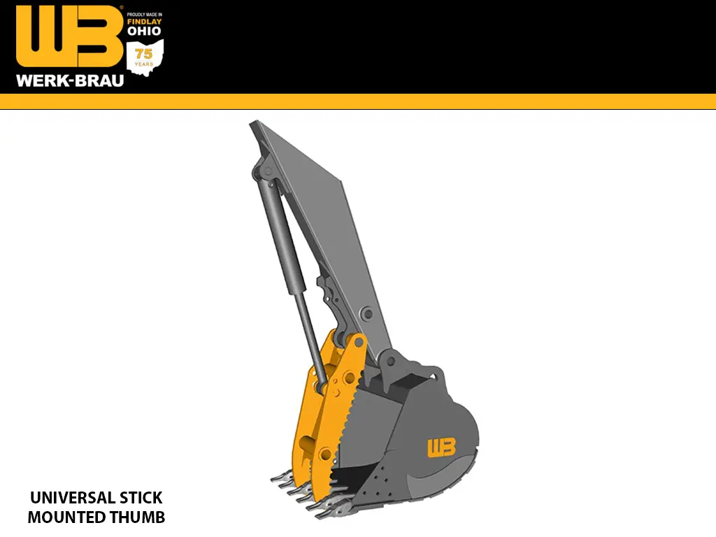 Werk-Brau Universal Stick Mounted Thumb For Excavators 68,000 - 105,000 Lbs. (35 & 40Mt) 1